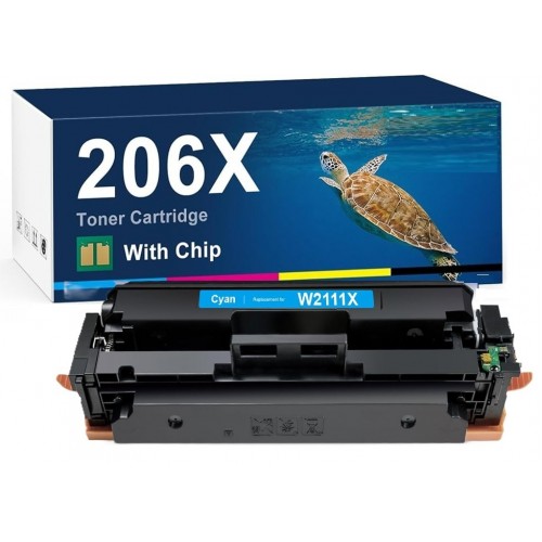 HP 206X W2111X Cyan Toner Cartridge With Chips Compatible Premium