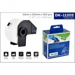 Brother DK11202 label tape Compatible 62mm x 100mm 300 per roll