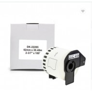 Brother DK22205 Continuous White label tape 62mm x 30.48m compatible 