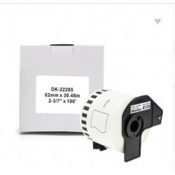 Brother DK22205 Continuous White label tape 62mm x 30.48m compatible 