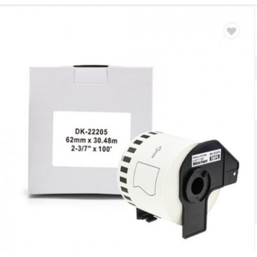 Brother DK22205 Continuous White label tape 62mm x 30.48m compatible 